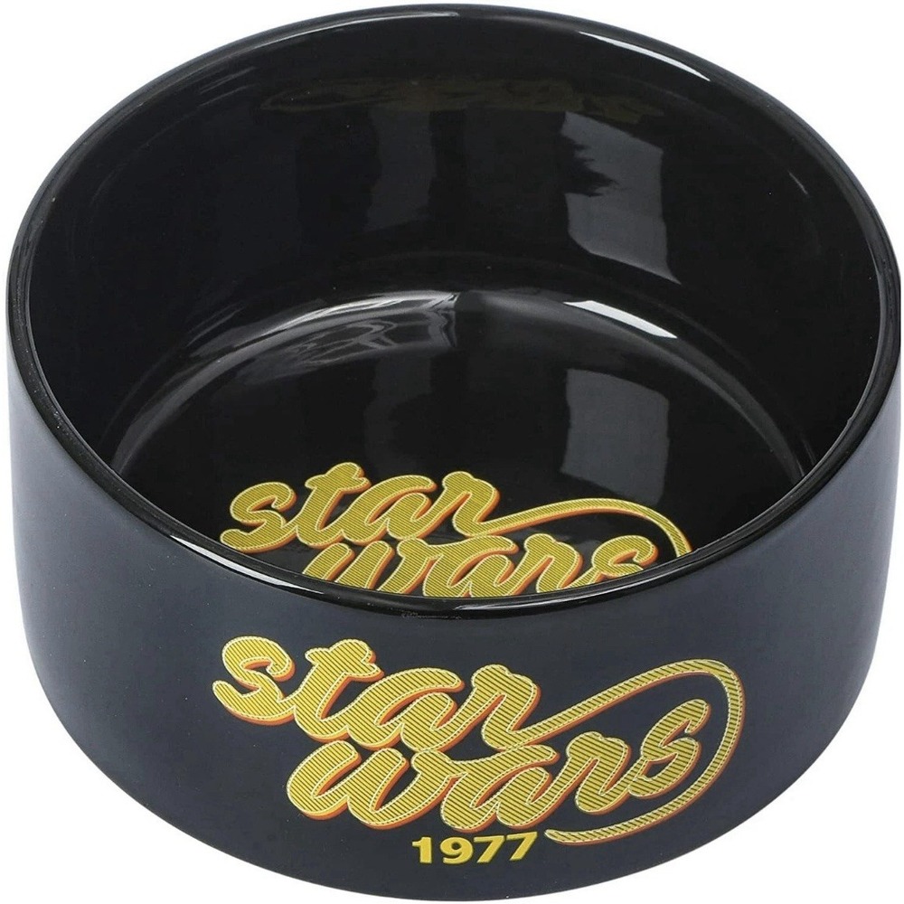 Disney‎ Star Wars 1977 Logo Black Pet Bowl 3.5 Cups 28 oz